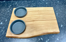 Load image into Gallery viewer, Serving Board with 2 x 10cm Carbon tapas dishes (2TpC-1045)
