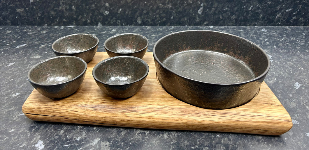 Serving Board with 5 x Oxide Dishes (Pop-1013)