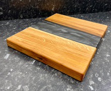 Load image into Gallery viewer, Oak &amp; Black Pearl Resin Serving Board (Str-1258)
