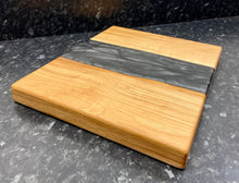 Load image into Gallery viewer, Oak &amp; Black Pearl Resin Serving Board (Str-1255)
