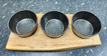 Load image into Gallery viewer, Serving Board with 3 Oxide 12cm Bowls (3Ox12-1065)
