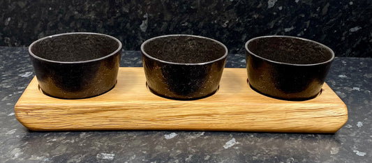 Serving Board with 3 Oxide 12cm Bowls (3Ox12-1194)