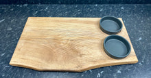 Load image into Gallery viewer, Serving Board with 2 x 10cm Carbon tapas dishes (2TpC-1046)
