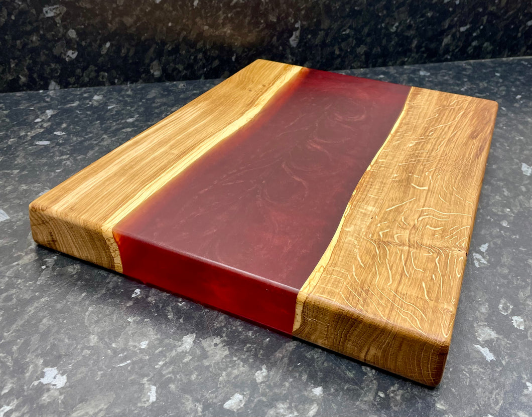 Oak & Red Resin Serving Board (Str-1224)